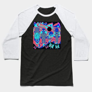 ufo brick in aztec pattern ecopop Baseball T-Shirt